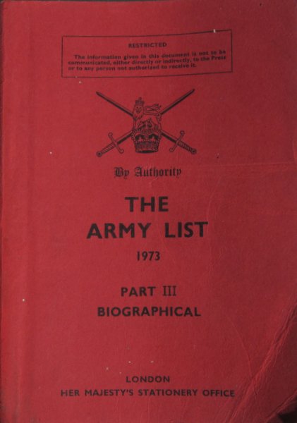 Army Lists and Biographical Reference - TurnerDonovan Military Books